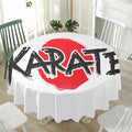 Karate Text Print Waterproof Round Tablecloth