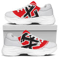 Karate Text Print White Chunky Shoes