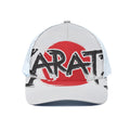 Karate Text Print White Mesh Trucker Hat