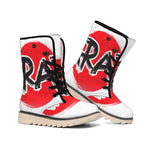 Karate Text Print Winter Boots