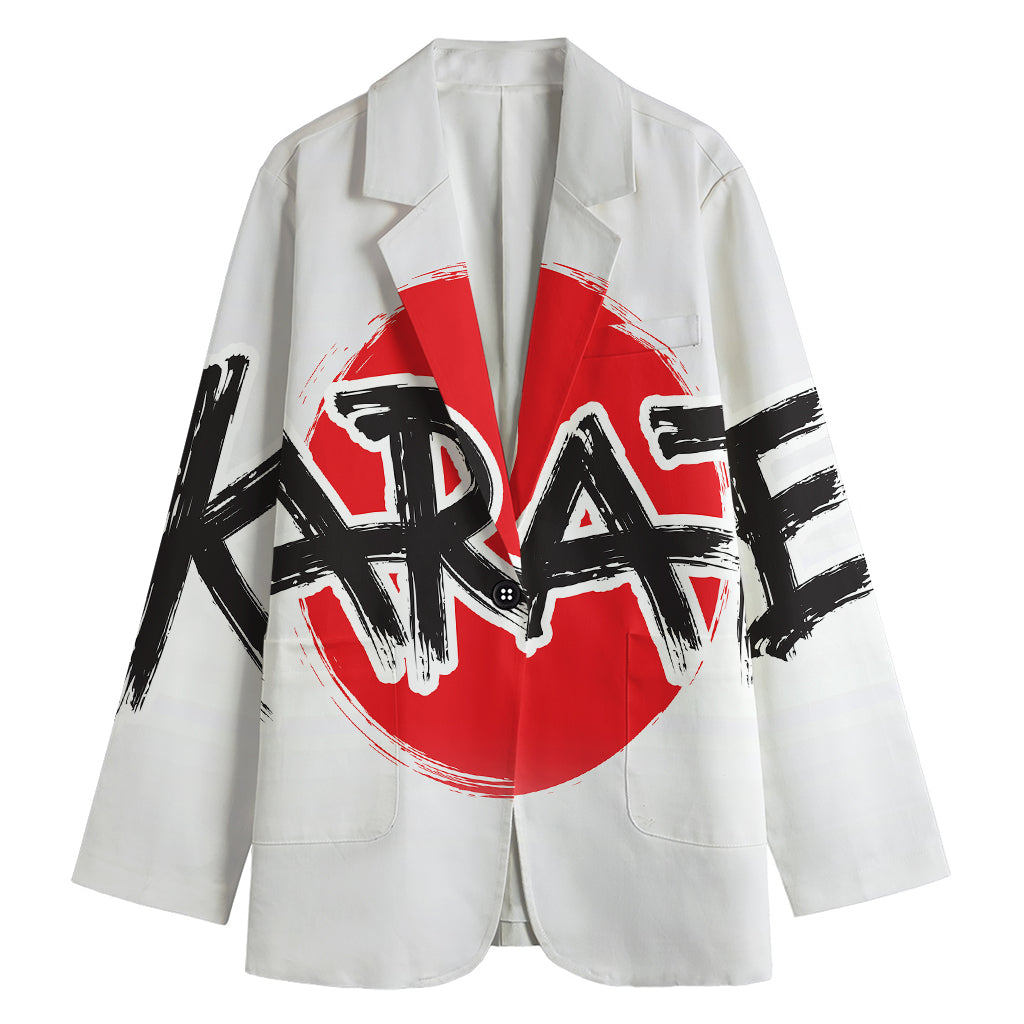 Karate Text Print Women's Cotton Blazer