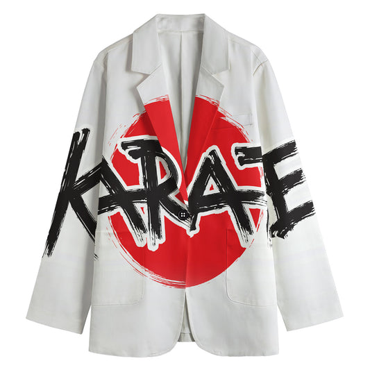 Karate Text Print Women's Cotton Blazer