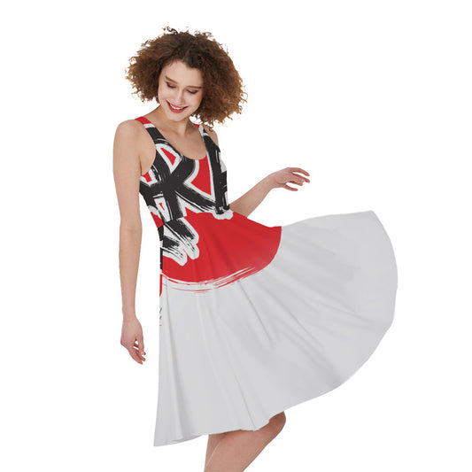 Karate Text Print Women's Sleeveless Dress