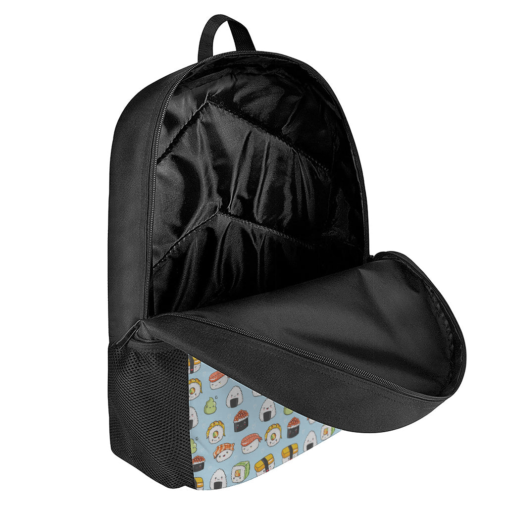 Kawaii Japanese Sushi Pattern Print 17 Inch Backpack
