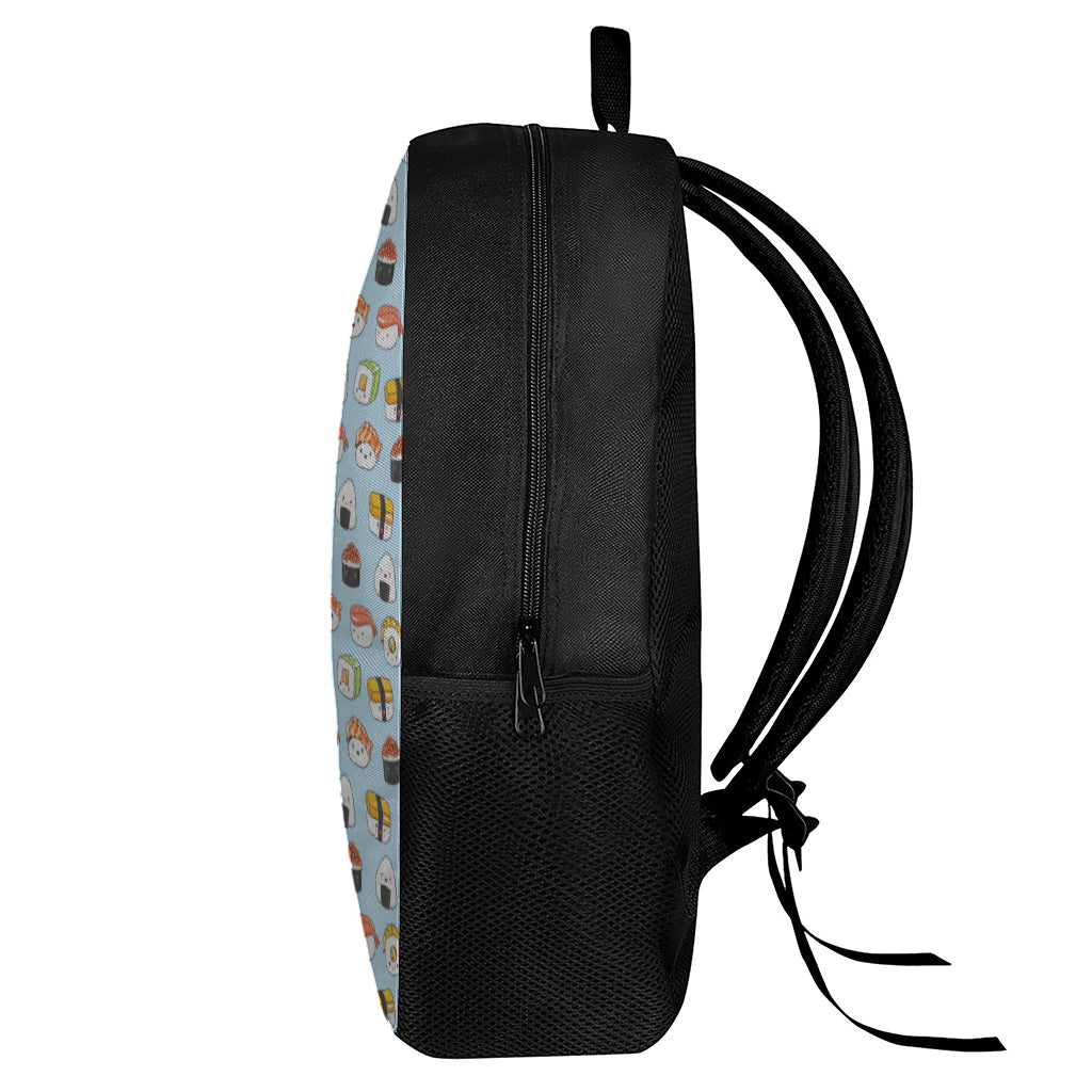 Kawaii Japanese Sushi Pattern Print 17 Inch Backpack