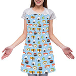 Kawaii Japanese Sushi Pattern Print Adjustable Apron