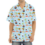 Kawaii Japanese Sushi Pattern Print Aloha Shirt