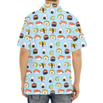 Kawaii Japanese Sushi Pattern Print Aloha Shirt