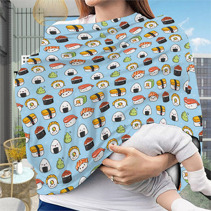 Kawaii Japanese Sushi Pattern Print Baby Seat Cover