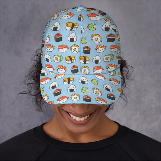 Kawaii Japanese Sushi Pattern Print Baseball Cap