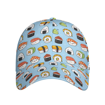 Kawaii Japanese Sushi Pattern Print Baseball Cap