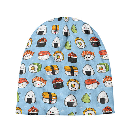 Kawaii Japanese Sushi Pattern Print Beanie