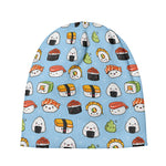Kawaii Japanese Sushi Pattern Print Beanie