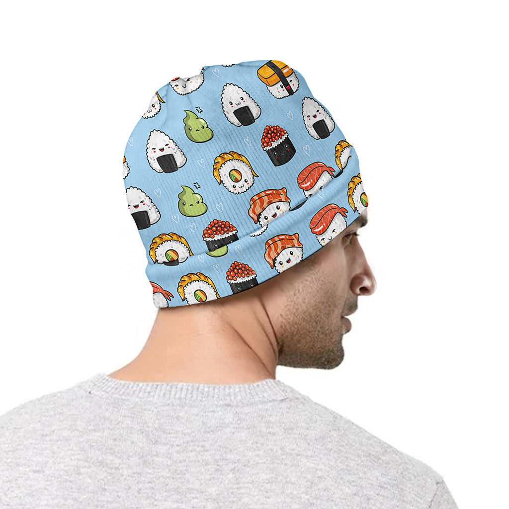 Kawaii Japanese Sushi Pattern Print Beanie