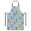 Kawaii Japanese Sushi Pattern Print Bib Apron With Pocket