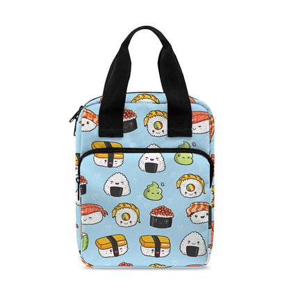 Kawaii Japanese Sushi Pattern Print Bible Tote Bag