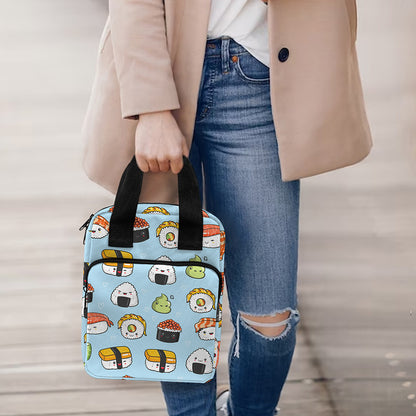 Kawaii Japanese Sushi Pattern Print Bible Tote Bag