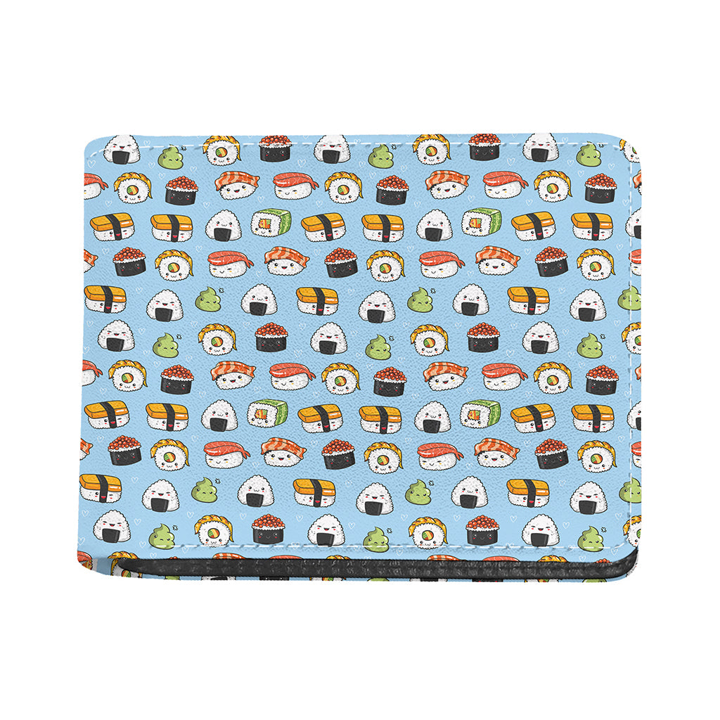 Kawaii Japanese Sushi Pattern Print Bifold Wallet