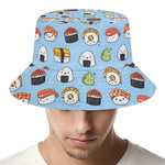 Kawaii Japanese Sushi Pattern Print Bucket Hat