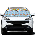 Kawaii Japanese Sushi Pattern Print Car Windshield Snow Cover