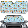 Kawaii Japanese Sushi Pattern Print Car Windshield Sun Shade