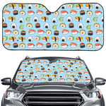 Kawaii Japanese Sushi Pattern Print Car Windshield Sun Shade