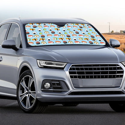 Kawaii Japanese Sushi Pattern Print Car Windshield Sun Shade