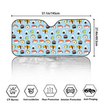 Kawaii Japanese Sushi Pattern Print Car Windshield Sun Shade
