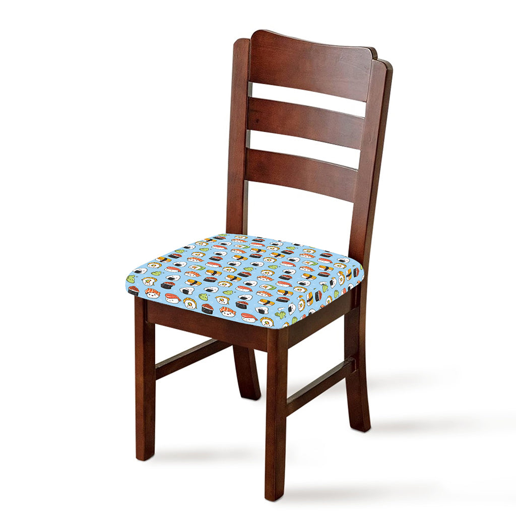 Kawaii Japanese Sushi Pattern Print Chair Cushion Cover