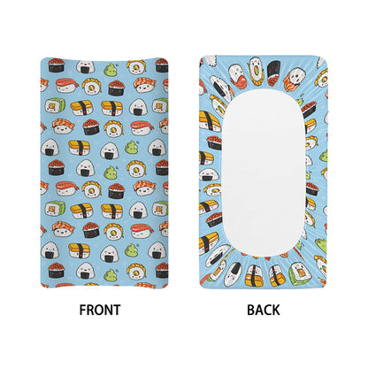 Kawaii Japanese Sushi Pattern Print Changing Pad Cover