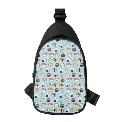 Kawaii Japanese Sushi Pattern Print Chest Bag
