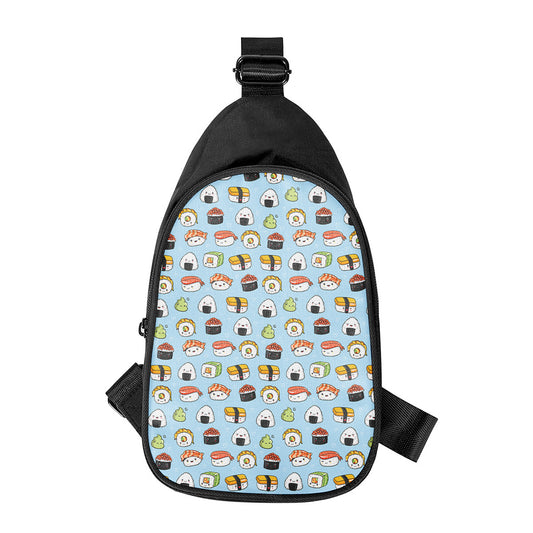 Kawaii Japanese Sushi Pattern Print Chest Bag