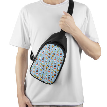Kawaii Japanese Sushi Pattern Print Chest Bag