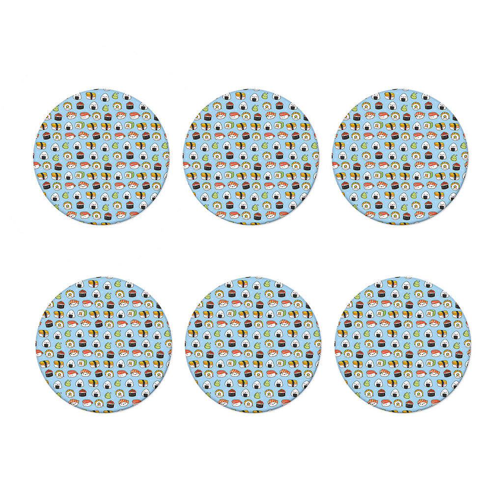 Kawaii Japanese Sushi Pattern Print Coaster Set