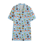 Kawaii Japanese Sushi Pattern Print Cotton Hawaiian Shirt