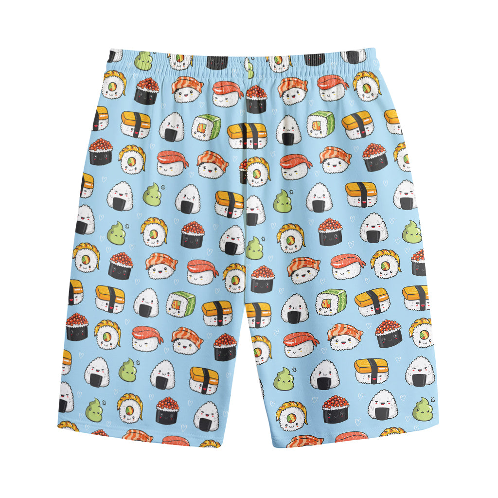 Kawaii Japanese Sushi Pattern Print Cotton Shorts