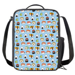 Kawaii Japanese Sushi Pattern Print Crossbody Lunch Bag