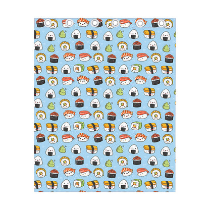 Kawaii Japanese Sushi Pattern Print Curtain