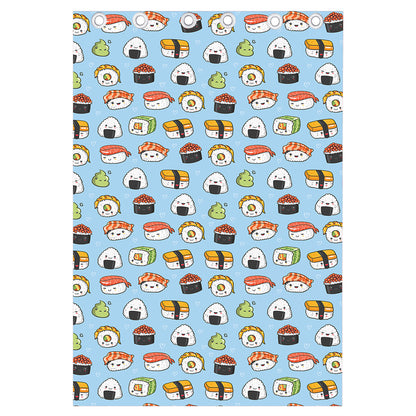 Kawaii Japanese Sushi Pattern Print Curtain