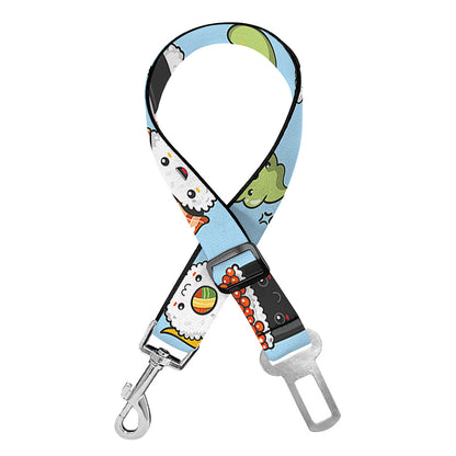 Kawaii Japanese Sushi Pattern Print Dog Seat Belt