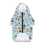 Kawaii Japanese Sushi Pattern Print Dog Zip Up Hoodie