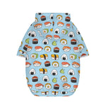 Kawaii Japanese Sushi Pattern Print Dog Zip Up Hoodie
