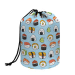 Kawaii Japanese Sushi Pattern Print Drawstring Makeup Bag