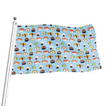 Kawaii Japanese Sushi Pattern Print Flag