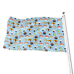 Kawaii Japanese Sushi Pattern Print Flag