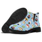 Kawaii Japanese Sushi Pattern Print Flat Ankle Boots