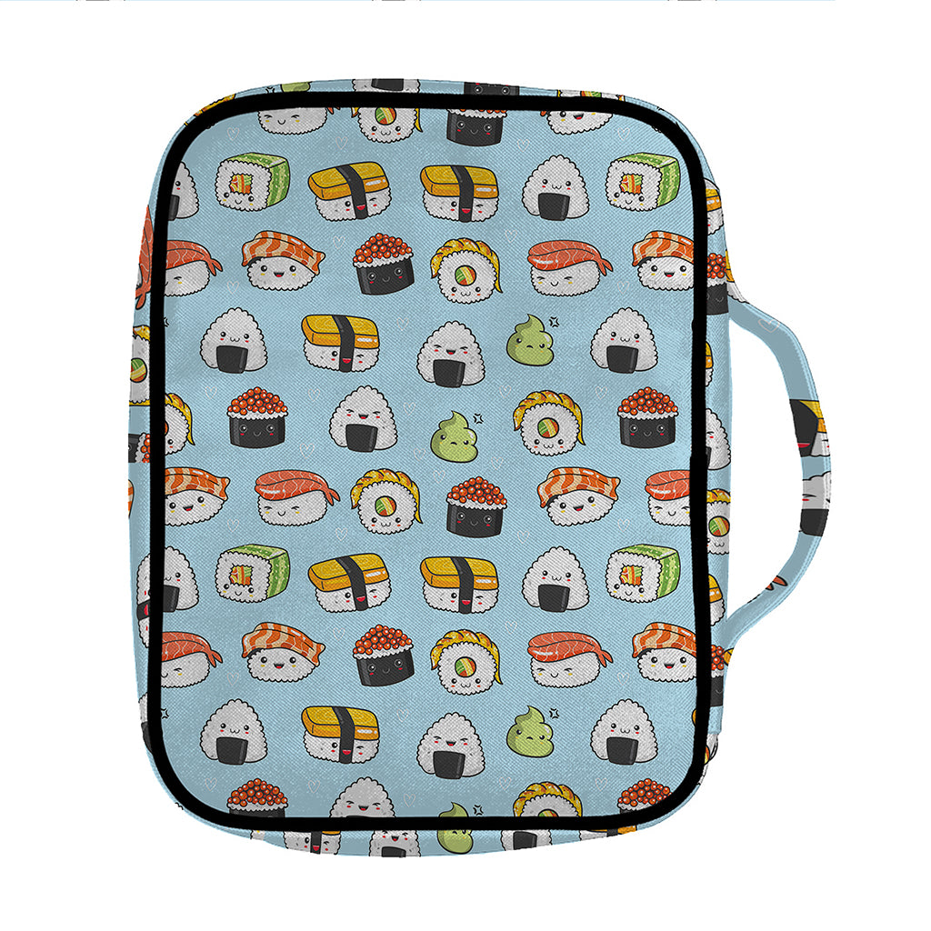 Kawaii Japanese Sushi Pattern Print Front Pocket Bible Bag