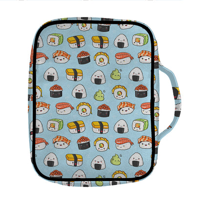 Kawaii Japanese Sushi Pattern Print Front Pocket Bible Bag