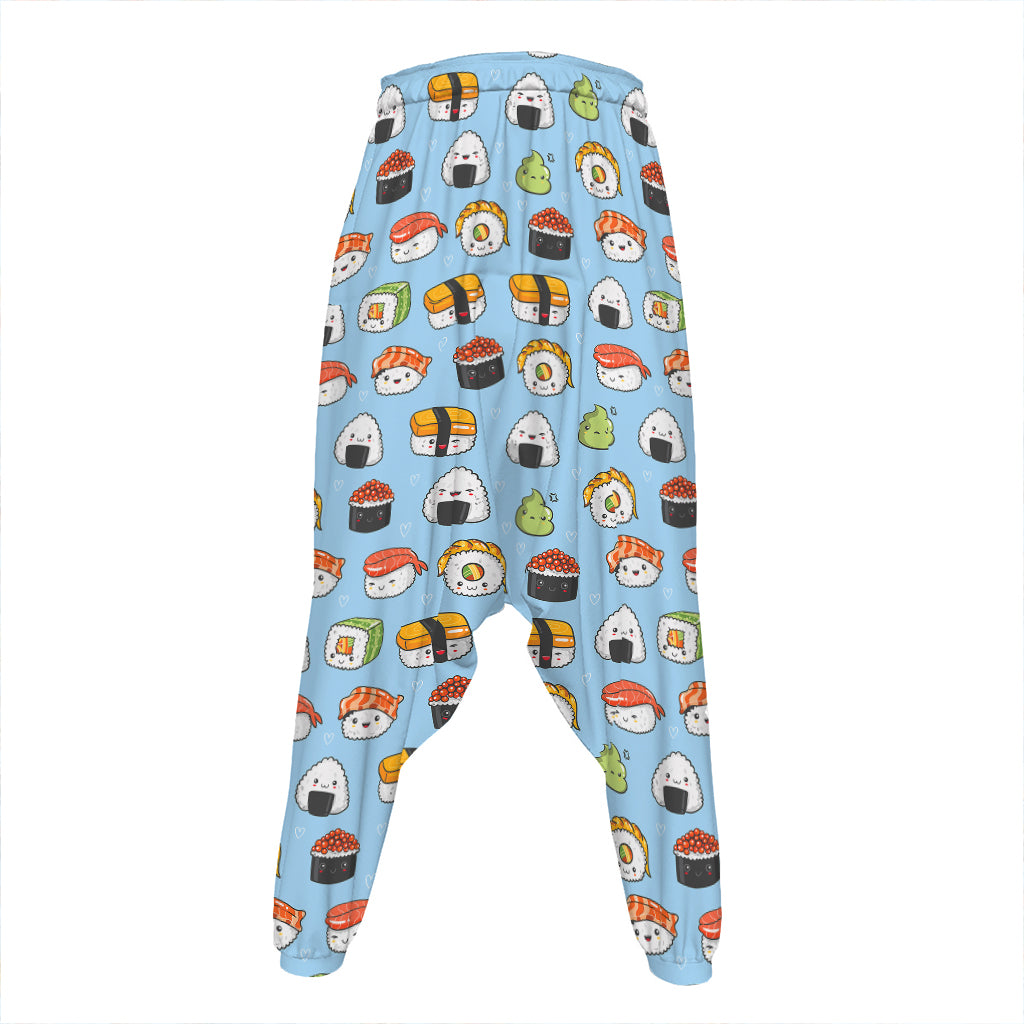 Kawaii Japanese Sushi Pattern Print Hammer Pants