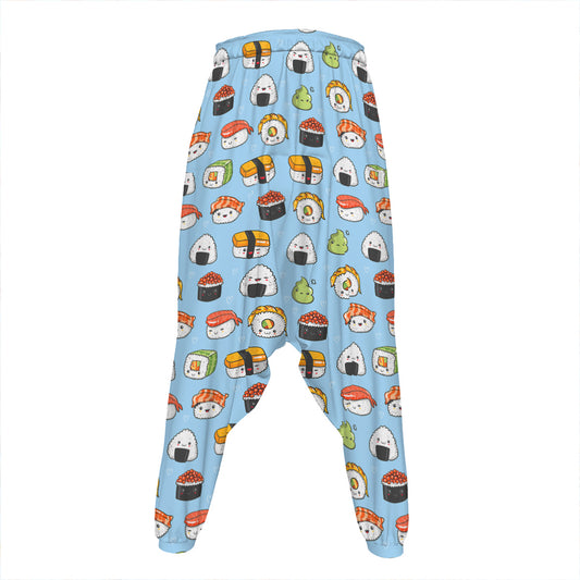 Kawaii Japanese Sushi Pattern Print Hammer Pants